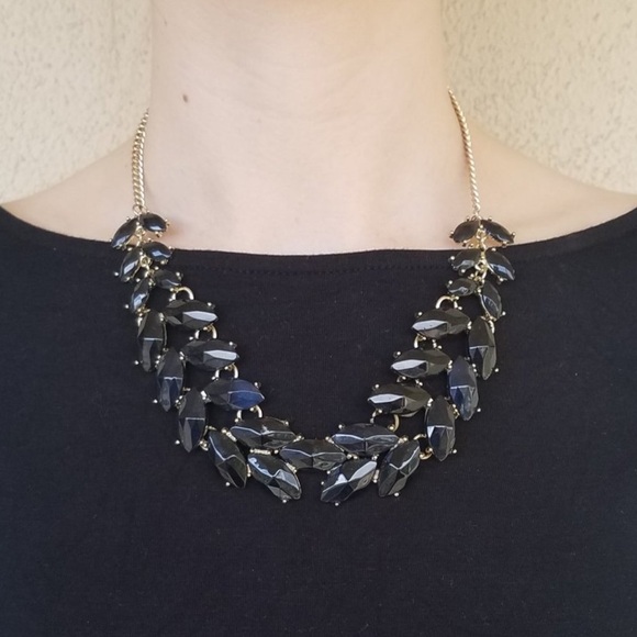 Black and Gold Statement Necklace - Picture 2 of 3